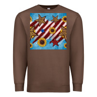 Chestnut western star with sunflower seamless pattern Premium Sweatshirt - BundleAndBundleShop