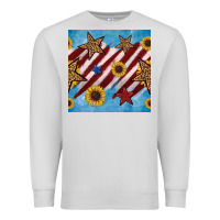 Dove Grey western star with sunflower seamless pattern Premium Sweatshirt - BundleAndBundleShop