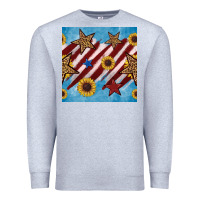 Heather Grey western star with sunflower seamless pattern Premium Sweatshirt - BundleAndBundleShop