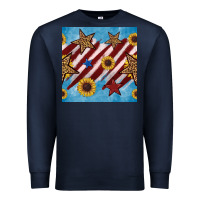 Navy western star with sunflower seamless pattern Premium Sweatshirt - BundleAndBundleShop