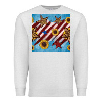 Oatmeal Heather western star with sunflower seamless pattern Premium Sweatshirt - BundleAndBundleShop