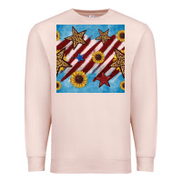 Pale Pink western star with sunflower seamless pattern Premium Sweatshirt - BundleAndBundleShop