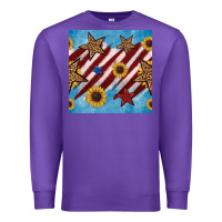 Purple western star with sunflower seamless pattern Premium Sweatshirt - BundleAndBundleShop