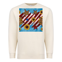 Sandshell western star with sunflower seamless pattern Premium Sweatshirt - BundleAndBundleShop