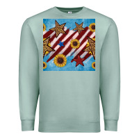 Seafoam western star with sunflower seamless pattern Premium Sweatshirt - BundleAndBundleShop