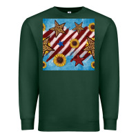Sports Green western star with sunflower seamless pattern Premium Sweatshirt - BundleAndBundleShop