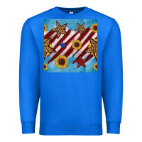 True Royal western star with sunflower seamless pattern Premium Sweatshirt - BundleAndBundleShop