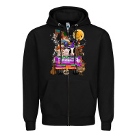 Black Hallloween Farm animals Truck Zipper Hoodie - CowhideDigitalArt
