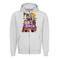 Dove Grey Hallloween Farm animals Truck Zipper Hoodie - CowhideDigitalArt