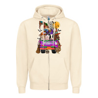 Sandshell Hallloween Farm animals Truck Zipper Hoodie - CowhideDigitalArt