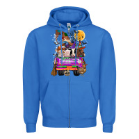 True Royal Hallloween Farm animals Truck Zipper Hoodie - CowhideDigitalArt