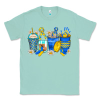 Seafoam down syndrome coffee cups Classic Tee - Zillion Design Studio