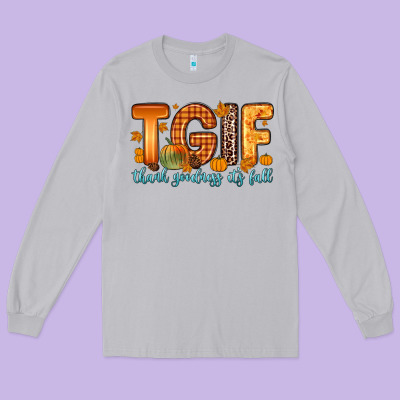 Tgif Thank Goodness It S Fall Long Sleeve Tee Designed By Zillion Design Studio