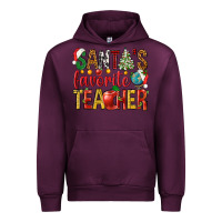 Mauve Wine santas favorite teacher Urban Hoodie - NancyCooperArtShop