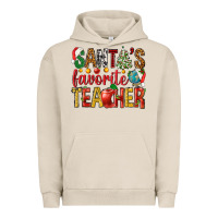 Pigment French Oak santas favorite teacher Urban Hoodie - NancyCooperArtShop