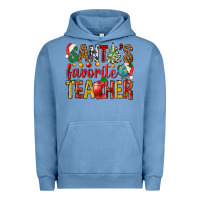 Pigment Pebble Blue santas favorite teacher Urban Hoodie - NancyCooperArtShop