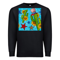 Black 4th of july cacti seamless pattern Premium Sweatshirt - BundleAndBundleShop