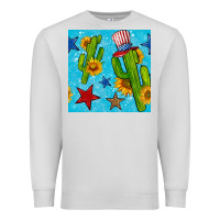 Dove Grey 4th of july cacti seamless pattern Premium Sweatshirt - BundleAndBundleShop