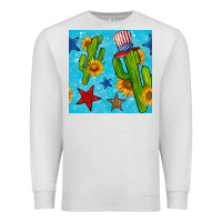 Oatmeal Heather 4th of july cacti seamless pattern Premium Sweatshirt - BundleAndBundleShop