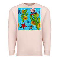 Pale Pink 4th of july cacti seamless pattern Premium Sweatshirt - BundleAndBundleShop