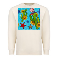 Sandshell 4th of july cacti seamless pattern Premium Sweatshirt - BundleAndBundleShop