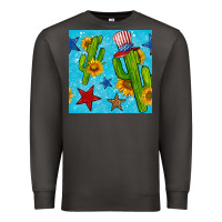Smoke 4th of july cacti seamless pattern Premium Sweatshirt - BundleAndBundleShop