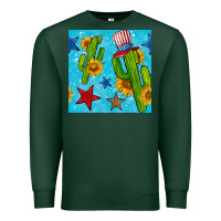 Sports Green 4th of july cacti seamless pattern Premium Sweatshirt - BundleAndBundleShop
