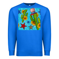 True Royal 4th of july cacti seamless pattern Premium Sweatshirt - BundleAndBundleShop
