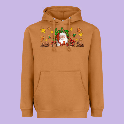 Christmas Feeling Jolly Santa Heavyweight Hoodie Designed By Artiststas