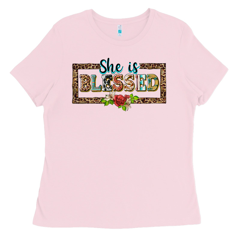She Is Blesssed Floral Ladies Tee by BarkalooDesign | Teevron