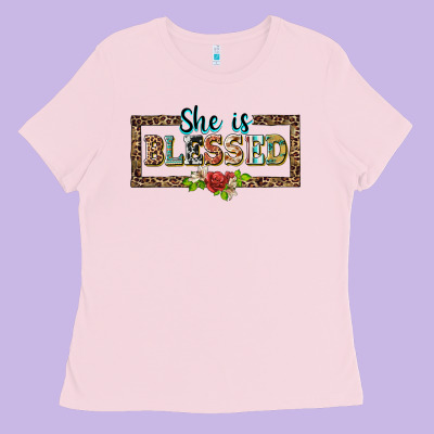 She Is Blesssed Floral Ladies Tee Designed By Barkaloodesign