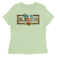 Matcha she is blesssed floral Ladies Tee - BarkalooDesign