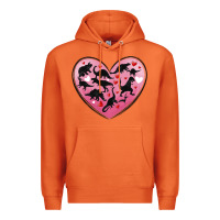 Carrot dinosaur valentine heart Premium Hoodie - MaliasSmallBusiness