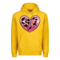 Lemon dinosaur valentine heart Premium Hoodie - MaliasSmallBusiness