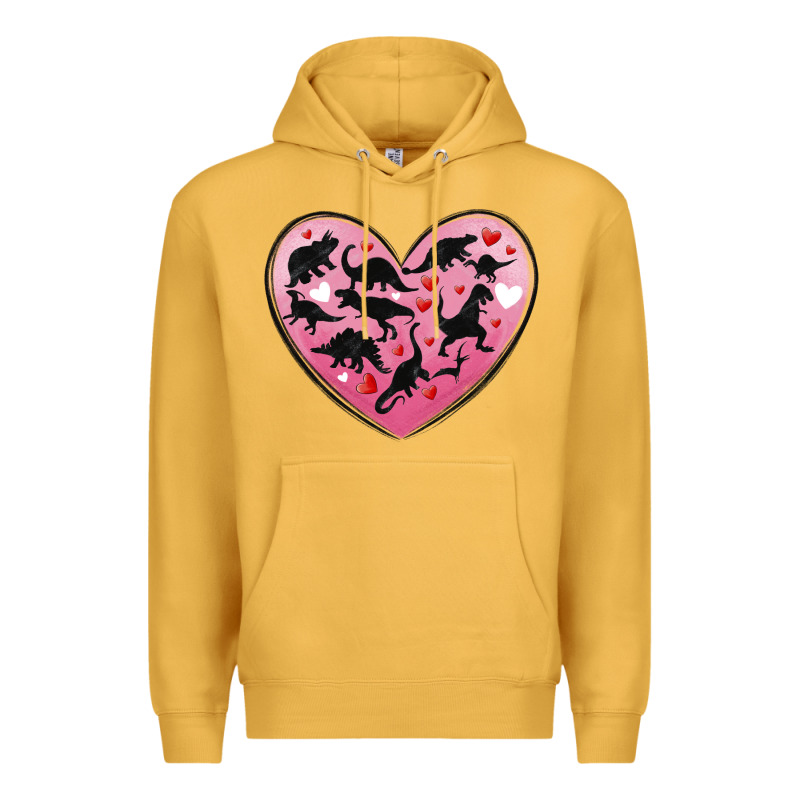 Dinosaur Valentine Heart Premium Hoodie by MaliasSmallBusiness | Teevron