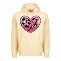 Pina Colada dinosaur valentine heart Premium Hoodie - MaliasSmallBusiness