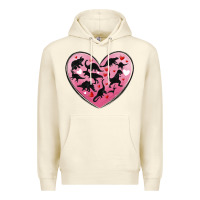 Sandshell dinosaur valentine heart Premium Hoodie - MaliasSmallBusiness