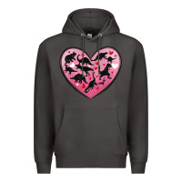 Smoke dinosaur valentine heart Premium Hoodie - MaliasSmallBusiness