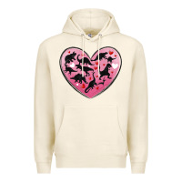 Tofu dinosaur valentine heart Premium Hoodie - MaliasSmallBusiness