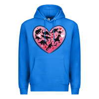 True Royal dinosaur valentine heart Premium Hoodie - MaliasSmallBusiness