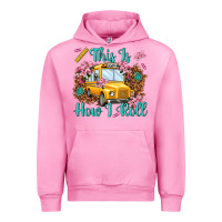 Fuchsia Pink this is how i roll Urban Hoodie - NancyCooperArtShop