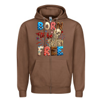 Chestnut Born to be free with skeleton 4th of july Zipper Hoodie - Neo Western