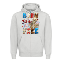 Dove Grey Born to be free with skeleton 4th of july Zipper Hoodie - Neo Western