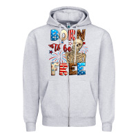Heather Grey Born to be free with skeleton 4th of july Zipper Hoodie - Neo Western