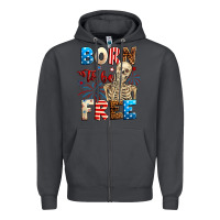 Smoke Born to be free with skeleton 4th of july Zipper Hoodie - Neo Western
