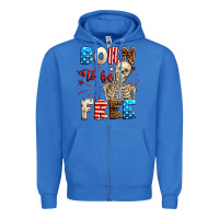 True Royal Born to be free with skeleton 4th of july Zipper Hoodie - Neo Western