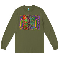 Army Green mardi gras brushstroke Long Sleeve Tee - RanaPortraitStore