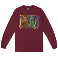 Burgundy mardi gras brushstroke Long Sleeve Tee - RanaPortraitStore