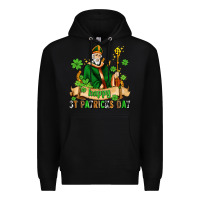 Black happy st patricks day with st patricks Premium Hoodie - AdoDesignShop