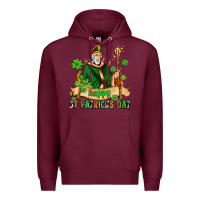 Burgundy happy st patricks day with st patricks Premium Hoodie - AdoDesignShop